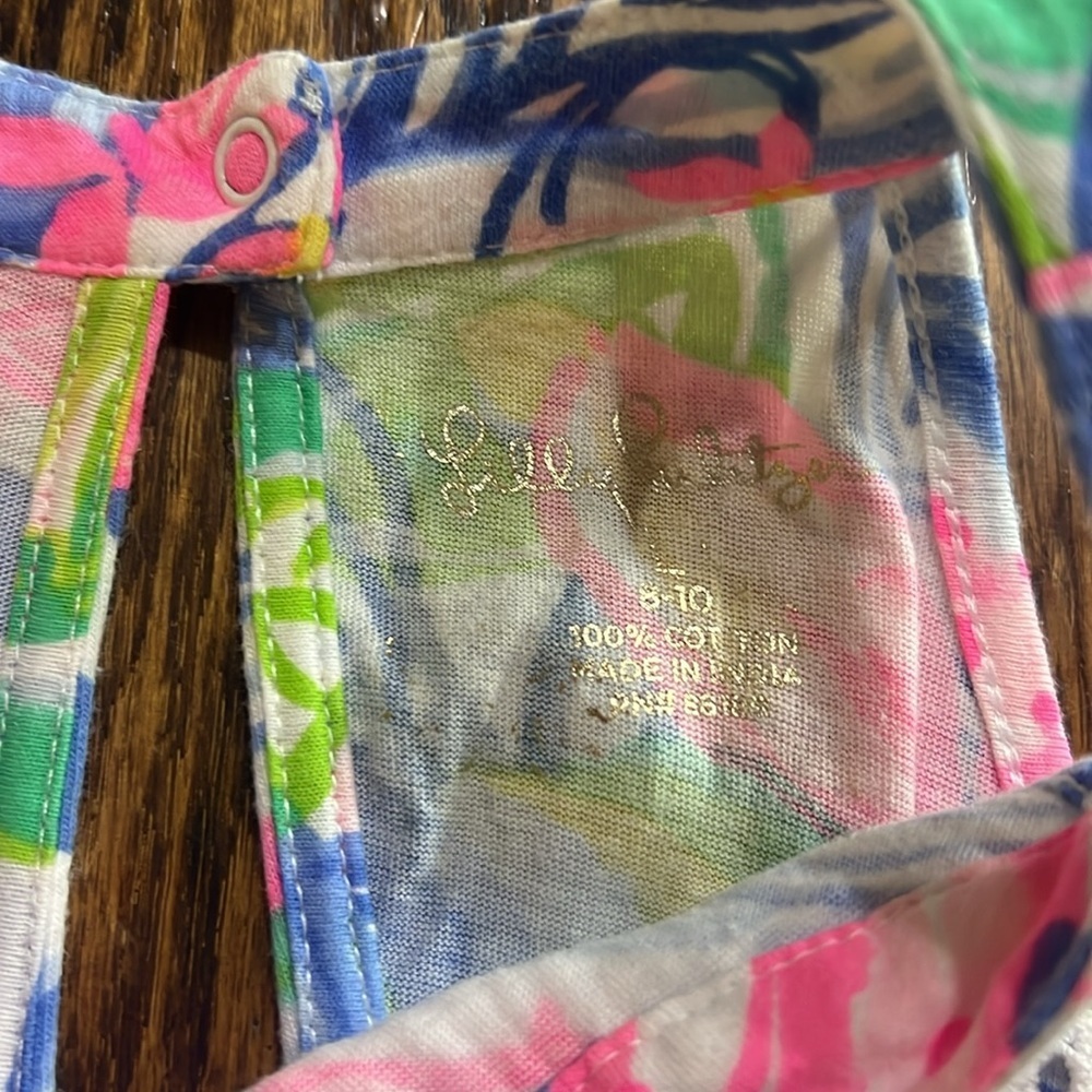 Lilly Pulitzer Mini Pearl Romper Large (8-10) Multi Havana Cocktail print - Picture 7 of 9